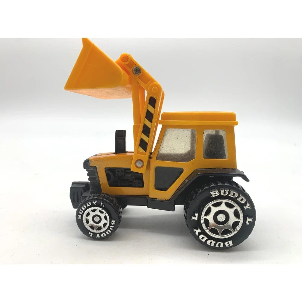 Vintage 1980 Buddy L Front End Loader Tractor Toy Yellow Diecast Metal Macau